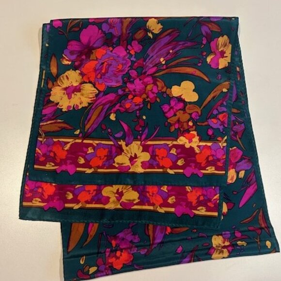 CASCA 100% SILK Fall Holiday Floral SCARF - Picture 4 of 7